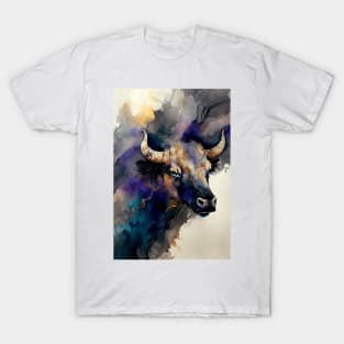 Bull Arise - Semi Abstract Alcohol Ink Resin Art T-Shirt